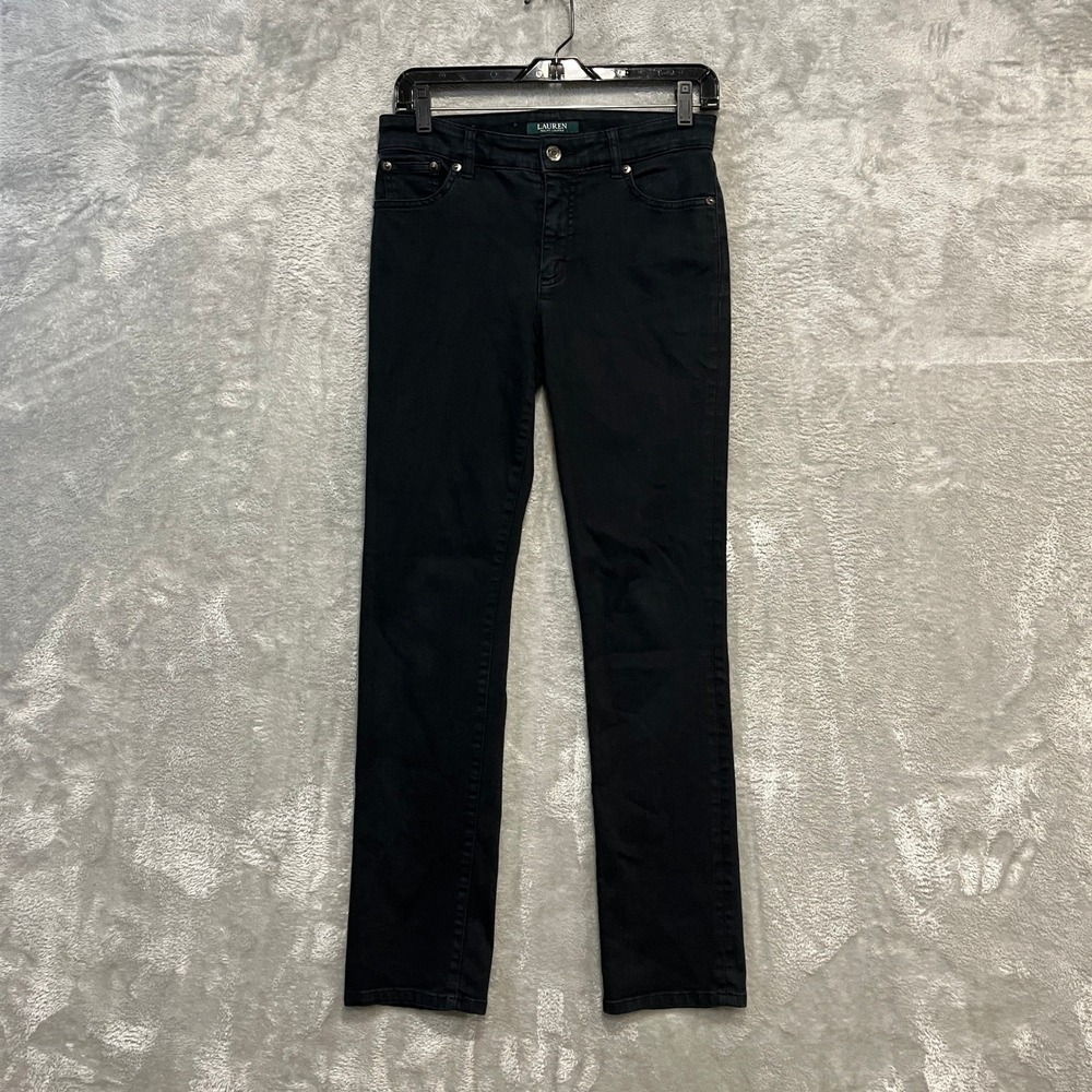 Lauren Ralph Lauren Premier Straight Jeans Womens 4 Black Stretch Denim